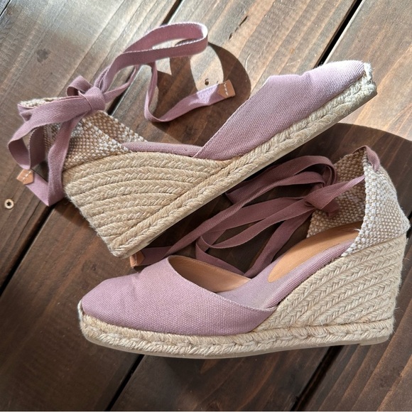 Castañer Wedge Espadrilles Blush Pink Canvas Size 40 (US 9) - Picture 8 of 8